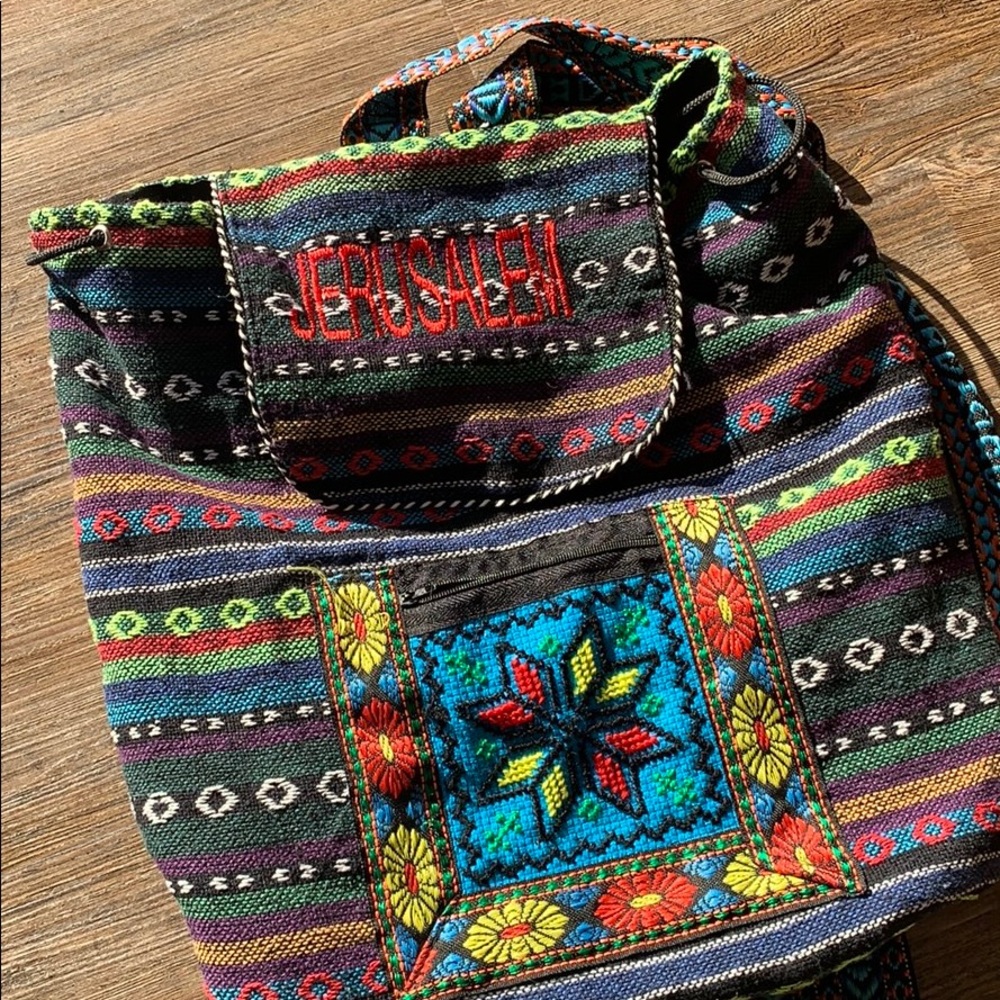 Colorful Stitched Backpack Jerusalem - Picture 3 of 9